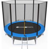 Trampoline - blauw - 312 cm - met net en ladder - tot 100 KG