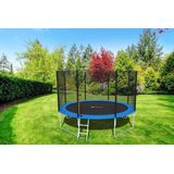 Trampoline - blauw - 374 cm - met net en ladder - tot 150 KG