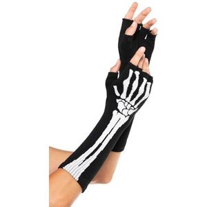 LEG AVENUE Damen Skeleton Fingerless Handschuhe, Schwarz, Einheitsgröße EU