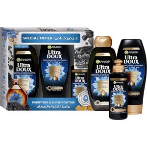 Garnier Ultra Doux Purifying & Shine Routine Cadeauset - 1000 ml