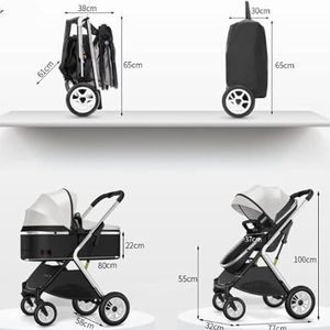Tweelingkinderwagen Opvouwbare reis-zij-aan-zij-kinderwagen Dubbel afneembare kinderwagen Compacte peuterkinderwagen Individueel verstelbare luifel Standaardbuggy's