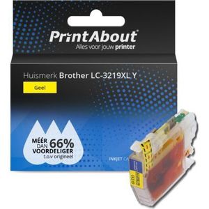 PrintAbout Inktcartridge LC-3219XL Y Geel Hoge capaciteit geschikt voor Brother