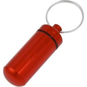 Sleutelhanger - Aluminium Pillendoosje - Rood