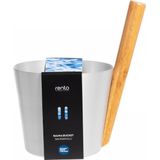 Design Sauna Emmer met een greep van bamboehout - Aluminium Naturel (5L)