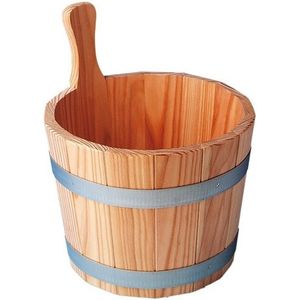 4Living houten sauna emmer (4 liter) met touw handvat - Sparrenhout