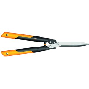 Fiskars 1023631 Heggenschaar, antikleeflaag, hoogwaardig staal, lengte: 63 cm, PowerGear X, HSX92,63 x 16,5 x 2,5 cm, Zwart/Oranje