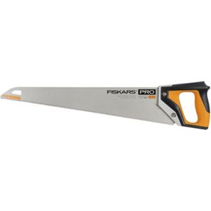 Fiskars Pro handzaag voor hout, laminaat en pvc, lengte zaagblad: 55 cm, 9 TPI, zwart/oranje, PowerTooth, 1062917