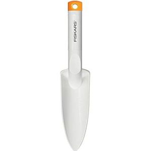 Fiskars Plantschepje voor het planten en verplanten, lengte: 29,1 cm, FiberComp/hoogwaardig staal, wit/oranje, Light, 1027033