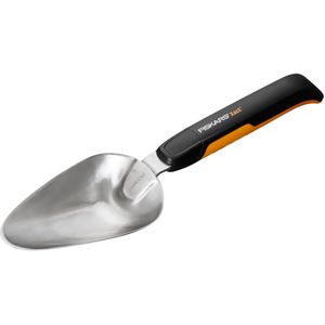 Fiskars Plantenschepje, bloemenschepje voor het planten en verplanten van bloemen, lengte: 37,5 cm, glasvezelversterkte kunststof, zwart/oranje, Xact, 1027043
