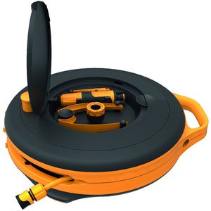 Fiskars Slanghaspel - Tuinslang met Haspel - Zwart/Geel - 13,5m