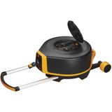 Fiskars Carrio Carriers XL met wielen, alle -inclusieve irrigatieset, bereik 27m, automatisch rollen, universele maatslang (13 mm diam.), Universal Tap Connector, zwart/oranje, 1025933333333333333333