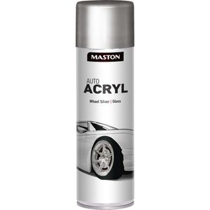 Maston Auto Acryl Wheel Spray - Hoogglans - Wheel Silver - Zilver - velgenlak - 500 ml - spuitbus verf