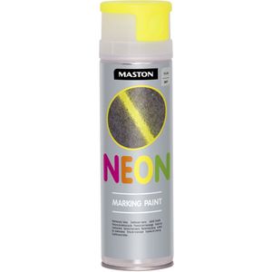 Maston Marking Paint NEON - Mat - Geel - Markeringsspray - 500 ml - spuitbus verf