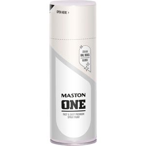 Maston ONE - spuitverf - hoogglans - crème wit (RAL 9001) - 400 ml - spuitbus verf