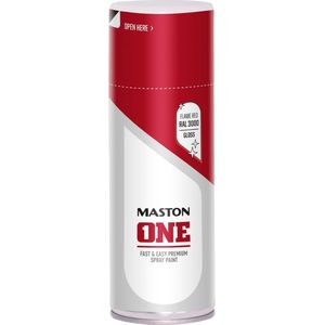 Maston ONE - Spuitlak - Hoogglans- Vuurrood (RAL 3000) - 400 ml