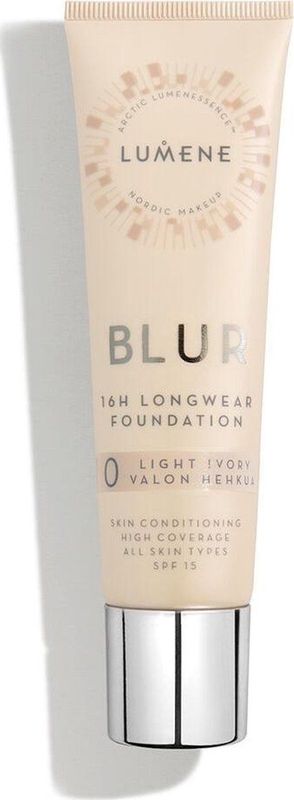 Lumene - Blur 16h Longwear - Foundation - Tint 0 Light Ivory - 30 ml