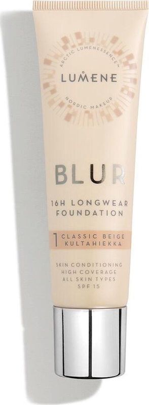 Lumene - Blur 16h Longwear - Foundation - Tint 1 Classic Beige - 30 ml