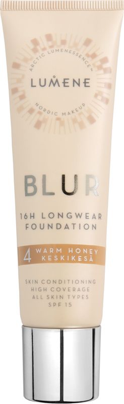 Lumene - Blur 16h Longwear - Foundation - Tint 4 Warm Honey - 30 ml