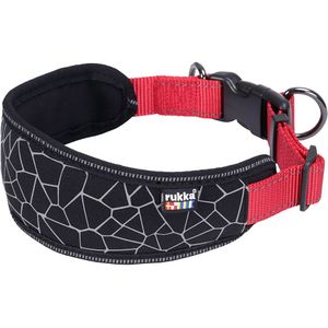 Rukka® Cube Soft halsband, rood/zwart Maat M: 30-50cm nekomvang, B25mm hond