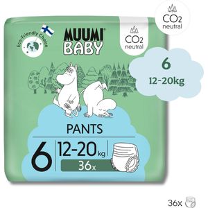 Eco Muumi Baby luierbroekjes maat 6 - 12-20 kg - 36 stuks - ecologisch