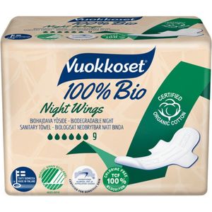 Vuokkoset Bio Maandverband Night Wings 9 stuks