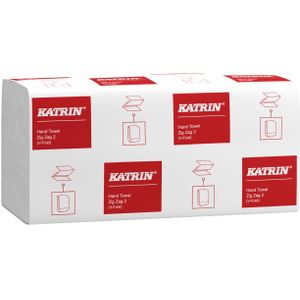 KATRIN Z-vouwbare handdoeken, wit, 2-laags, 2 x 18 g/m², 244 x 230 mm
