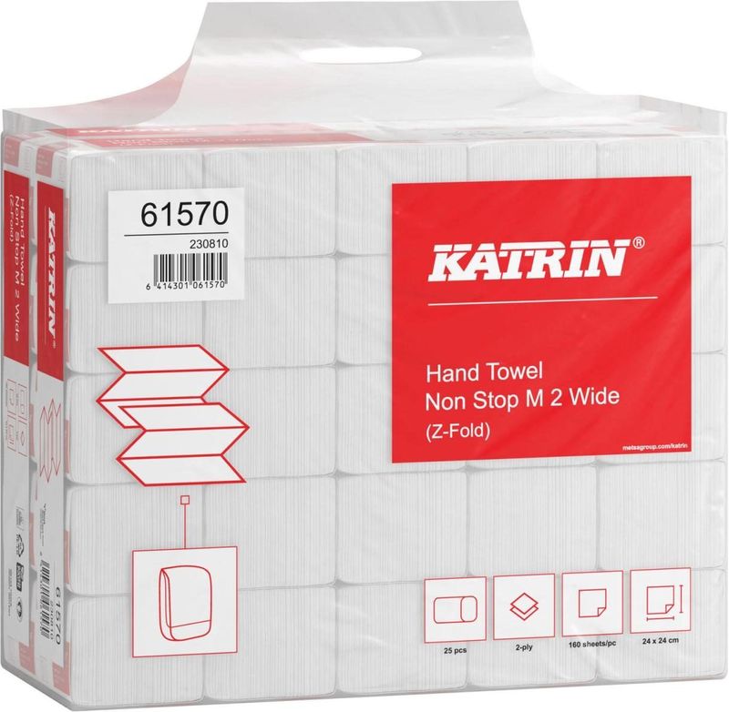 Katrin - Handdoek - 2-laags - Helderwit - Multifunctioneel - Z-vouw