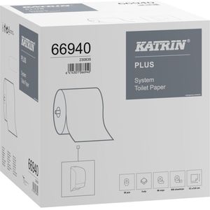 Katrin Plus toiletpapier voor dispensers, 2-laags, 800 vellen, pak van 36 rollen