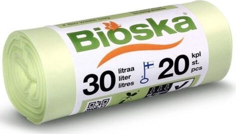 Bioska - Afvalzakken - 30 Liter - 20 Stuks - Composteerbaar