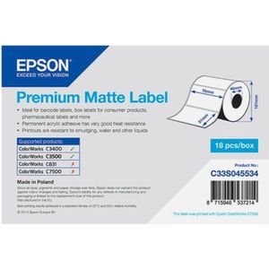 Epson C33S045534 Premium Matte - (51mm x 76mm) - Weiß - Etikett