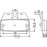 Hella - LED Licht - Geel - Behuizing met Plastic Deksel - 2 Lichtfuncties