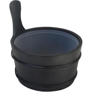 Saunia - Sauna emmer - zwart 4 Liter - hout - plastic binnenbak