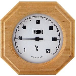 Saunia - sauna thermometer - zeshoek model - hout