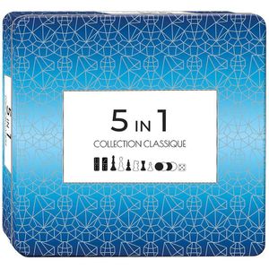 Tactic 5 in 1 Hout - Schaken - Dammen - Tic Tac Toe - Backgammon en Domino