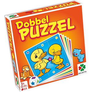 Dobbel Puzzel - Kleuren en Vormen - 6 Puzzels - Inclusief Dobbelsteen