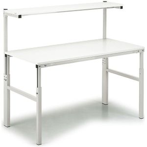 Treston ESD-werktafel met legbord, hoogte 650 - 900 mm, b x d = 1800 x 900 mm