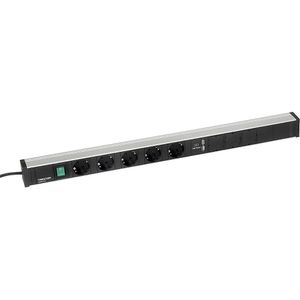 Treston Contactdoosstrip voor werktafels, 5 stopcontacten, schakelaar, 2 x USB, lengte 683 mm