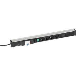 Contactdoosstrip voor werktafels, 4 stopcontacten, 2 x USB, FI-schakelaar Treston
