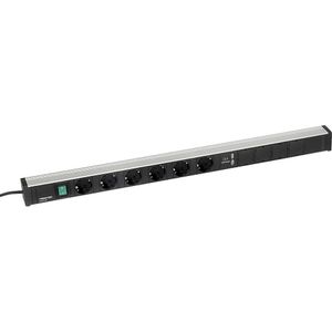 Treston Contactdoosstrip voor werktafels, 6 stopcontacten, schakelaar, 2 x USB, lengte 836 mm