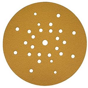 Mirka Gold 25 stuks universeel schuurpapier Ø 225 mm klittenband 27H P240 voor het slijpen van gips, spatel, spaanplaat, hout, lak