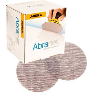 Mirka Abranet Schuurschijven net Ø 225 mm klittenband / korrel P80 / 25 stuks / voor het schuren van hout, plamuur, verf, kunststof / 5422302580