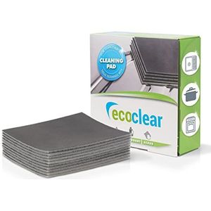 EcoClear reinigingsspons voor glanzende roestvrijstalen oppervlakken, 10 stuks, Professionele en grondige roestvrijstaalreiniger, Antibacteriële reiniging, Pottenreiniger, Herbruikbaar
