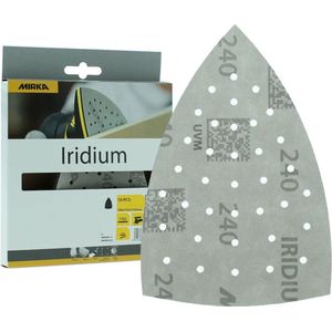 Mirka Iridium Premium schuurpapier, 100 x 152 x 152 mm, 36 gaten voor het slijpen van verf, spatel, primer en hout, staal, mineralen, kunststof
