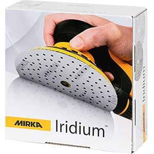 Mirka Iridium Premium schuurpapier Ø 150 mm klittenband 121 gaten, korrel 800, 50 stuks/voor het schuren van verf, stopverf, primer, hout, staal, minerale materialen, kunststof