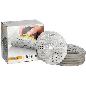 Mirka Iridium Premium schuurpapier Ø 125mm klittenband 89-gaats, korrel 800, 100 st / Voor het schuren van verf, plamuur, grondverf, hout, staal, minerale toeslagen, kunststof
