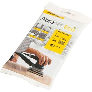 Mirka Abranet netschuurstroken 81x133 mm klittenband / korrel P80 / 10 st / voor het schuren van hout, plamuur, lak, kunststof / AE178F1080