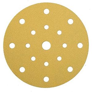 Mirka Gold Universeel Schuurpapier Ø 150mm Klittenband 17-gaats / korrel P60, 50 st / Voor het schuren van gips, plamuur, spaanplaat, hout, lak