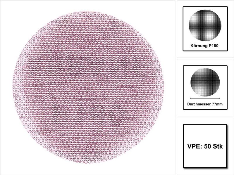 Abranet - Schuurschijven - 77mm - Korrel P180 - 50 Stuks