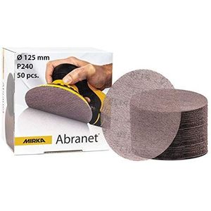 Mirka Abranet Schuurrooster Ø 125 mm klittenband/korrel P240 / 50 stuks / 5423205025 / geschikt voor alle excentrische schuurmachines en schuurmachines 125 mm