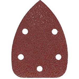 Mirka Red Delta Schuurpapier Houtschuurdriehoeken Klittenband / 100x140x140mm / Klittenband Hechting / 5-gaats / korrel P40 / 5 stuks / voor het schuren van hout, metaal
